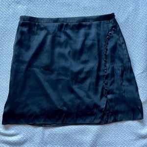 Anthropologie Black Silk Mini Skirt